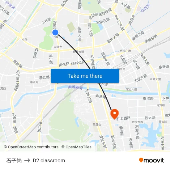 石子岗 to D2 classroom map