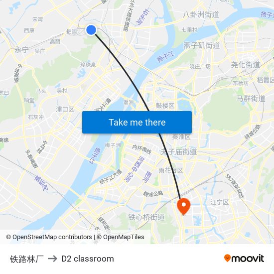 铁路林厂 to D2 classroom map