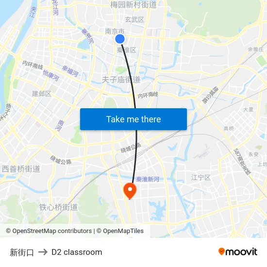 新街口 to D2 classroom map