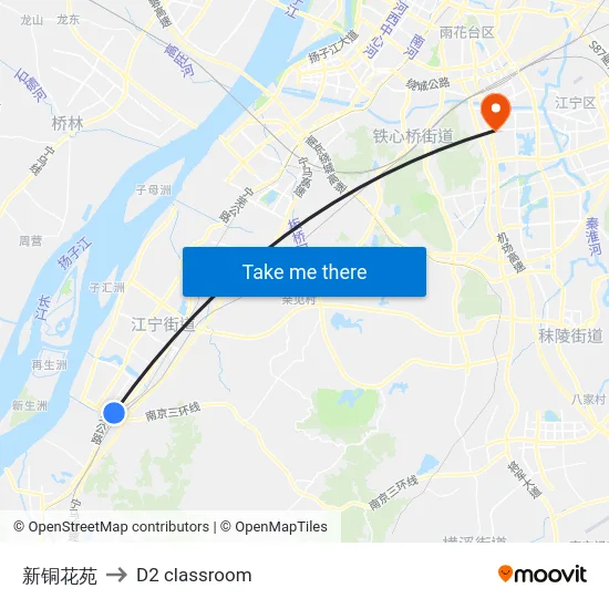 新铜花苑 to D2 classroom map