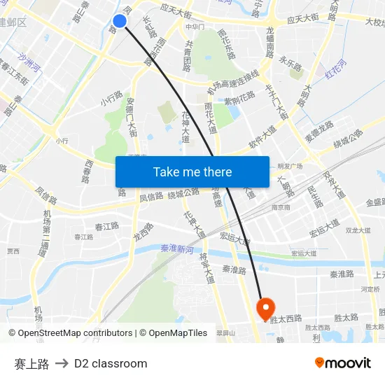 Saishang Road to D2 classroom map