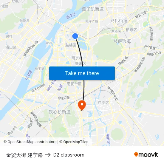 金贸大街·建宁路 to D2 classroom map