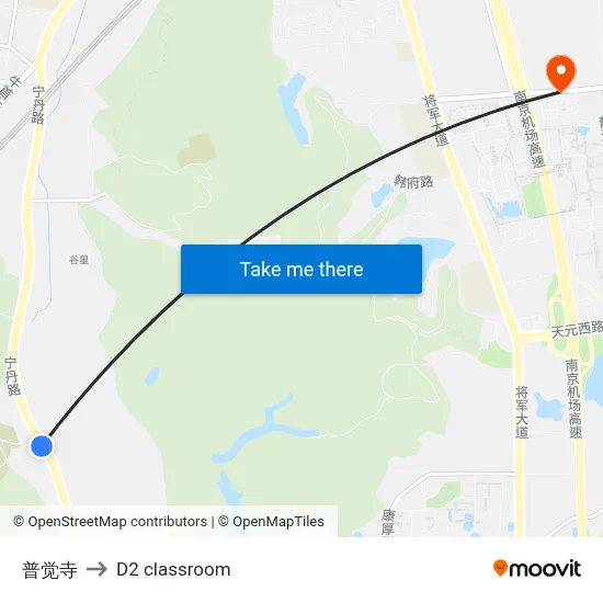 Pujue Temple to D2 classroom map