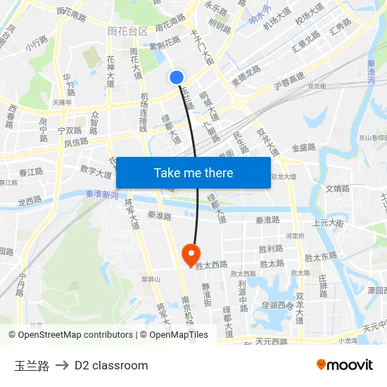 Yulan Road to D2 classroom map