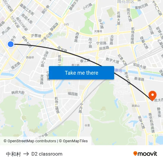 Zhonghe Village to D2 classroom map