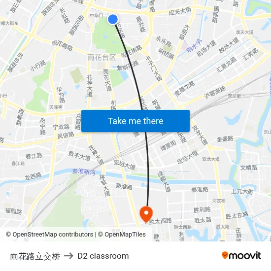 Yuhua Road Interchange to D2 classroom map