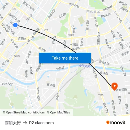Yurun Street to D2 classroom map