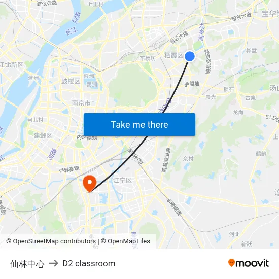 Xianlin Center to D2 classroom map