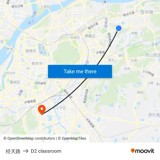 Jingtian Road to D2 classroom map