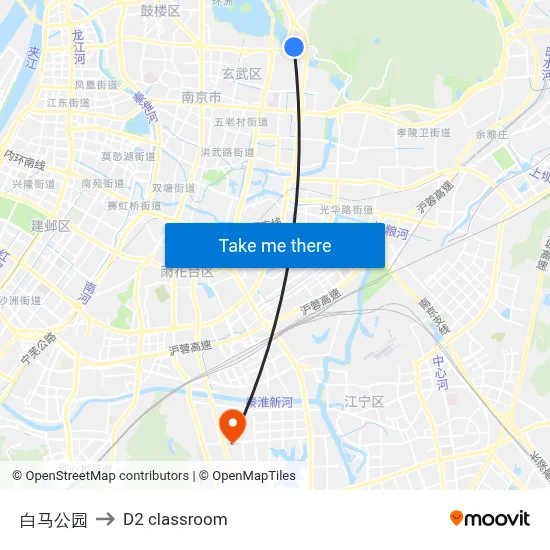 White Horse Park to D2 classroom map