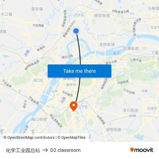 Chemical Industry Park Terminal to D2 classroom map