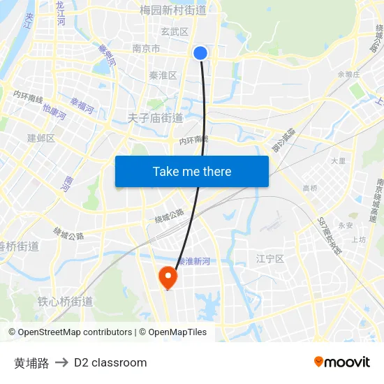 Huangpu Road to D2 classroom map