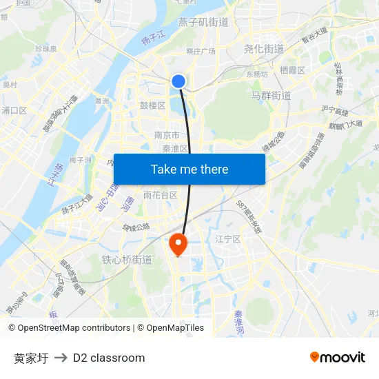 黄家圩 to D2 classroom map