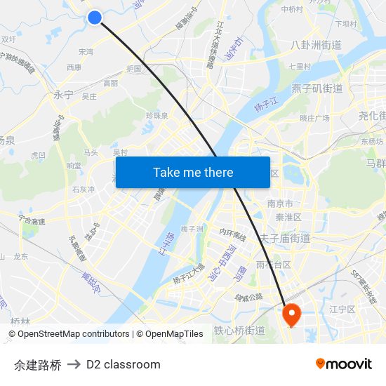 余建路桥 to D2 classroom map