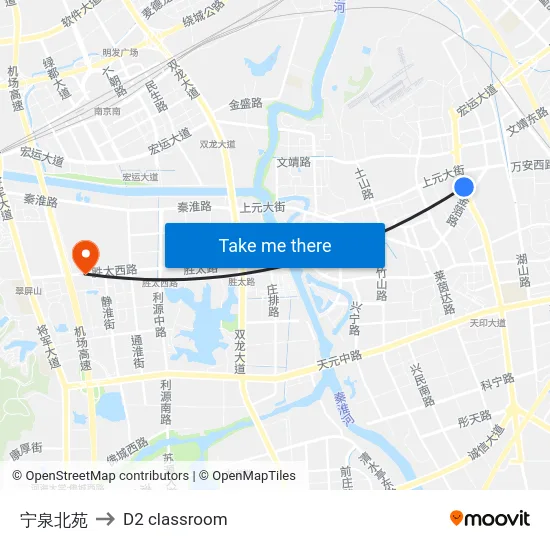 宁泉北苑 to D2 classroom map