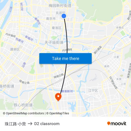 珠江路·小营 to D2 classroom map