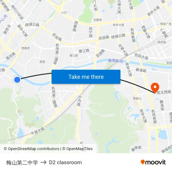 Meishan No.2 Middle School to D2 classroom map