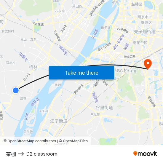 茶棚 to D2 classroom map