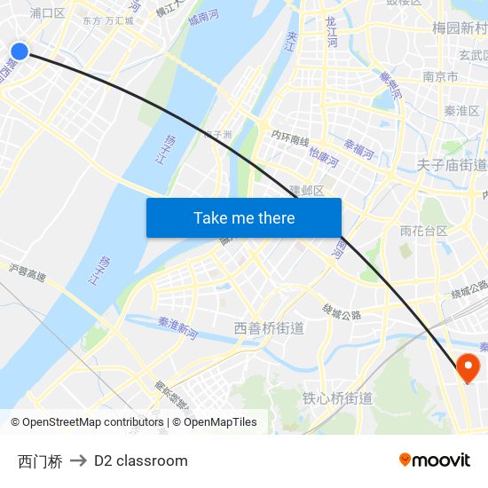 西门桥 to D2 classroom map