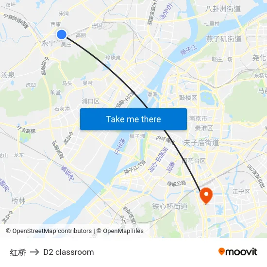 红桥 to D2 classroom map