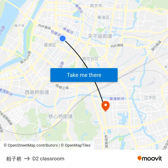 相子桥 to D2 classroom map
