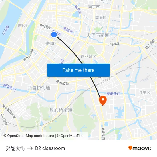 兴隆大街 to D2 classroom map