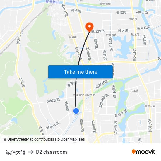 诚信大道 to D2 classroom map