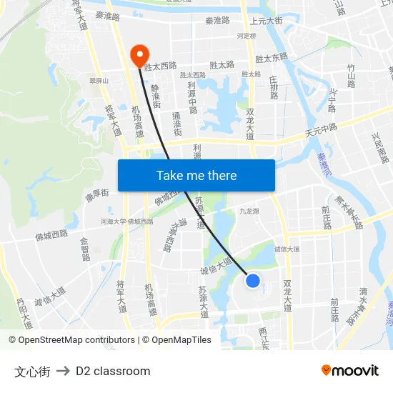 文心街 to D2 classroom map