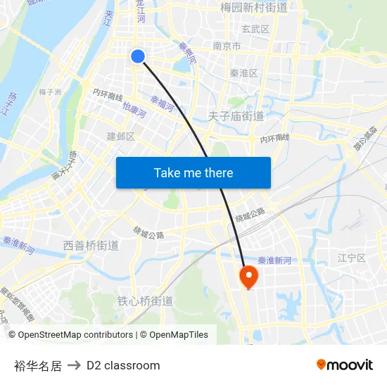 Yuhua Residence to D2 classroom map