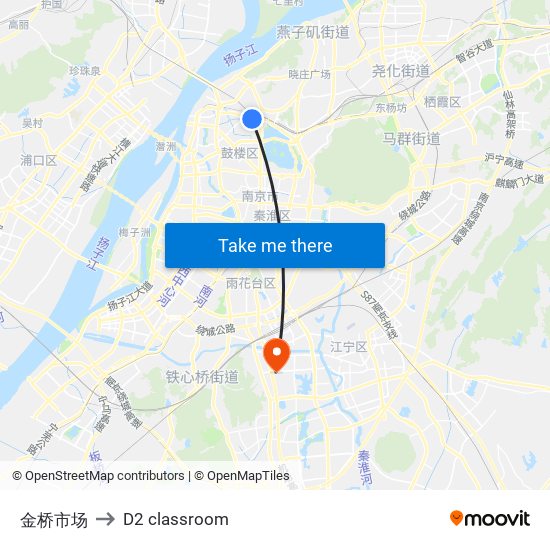 金桥市场 to D2 classroom map