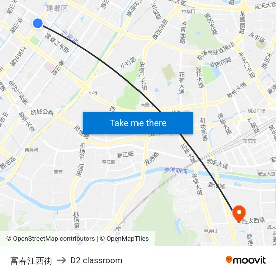 富春江西街 to D2 classroom map