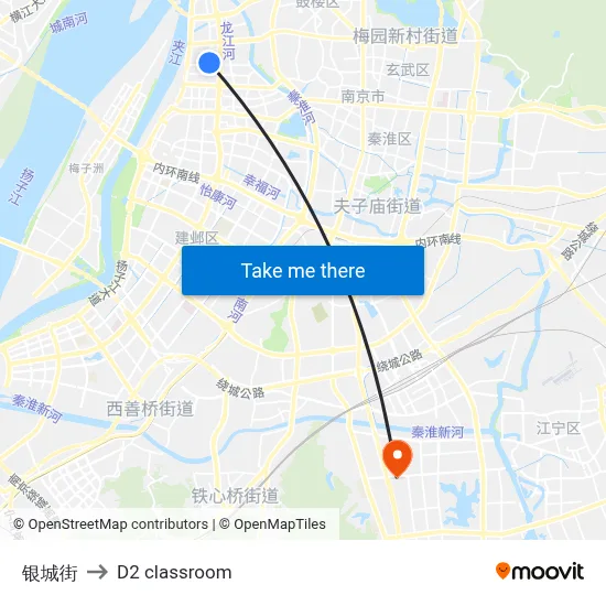 Yincheng Street to D2 classroom map