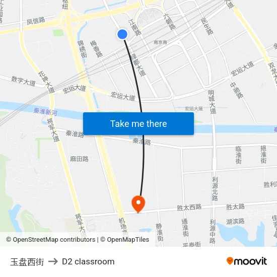 Yupan West Street to D2 classroom map