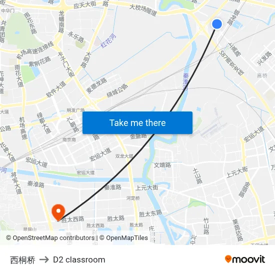 West Tong Bridge to D2 classroom map