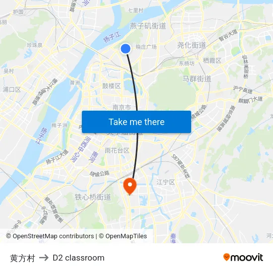黄方村 to D2 classroom map