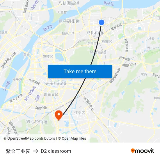 Zijin Industrial Park to D2 classroom map