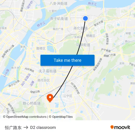 恒广路东 to D2 classroom map