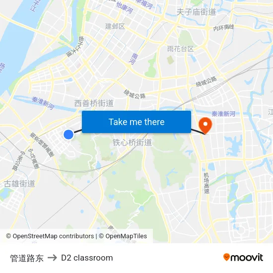管道路东 to D2 classroom map