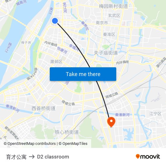 育才公寓 to D2 classroom map