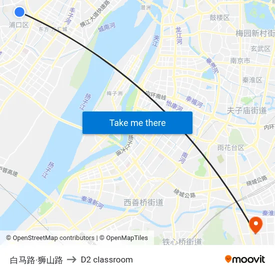 Baima Road·Shishan Road to D2 classroom map