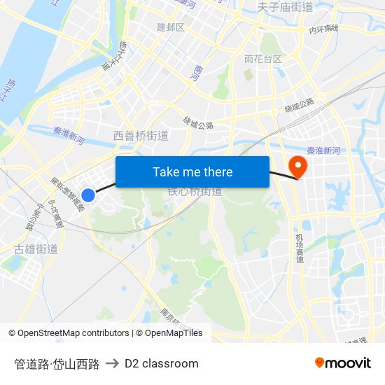 管道路·岱山西路 to D2 classroom map