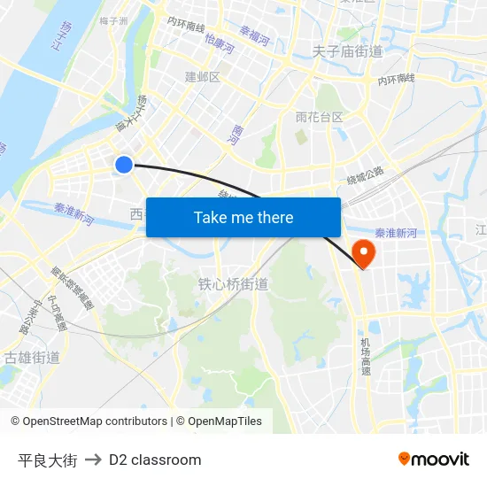 平良大街 to D2 classroom map