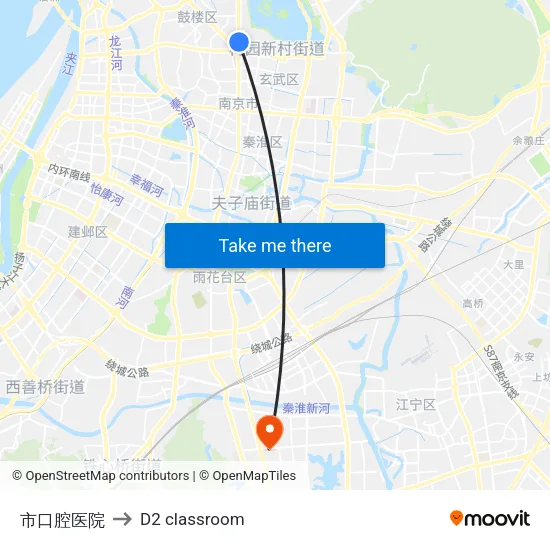 市口腔医院 to D2 classroom map