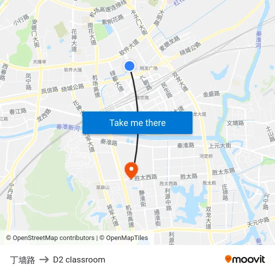 丁墙路 to D2 classroom map
