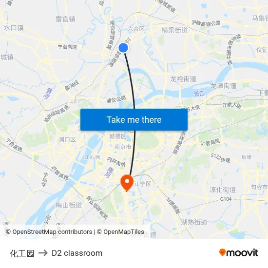 Chemical Industry Park to D2 classroom map