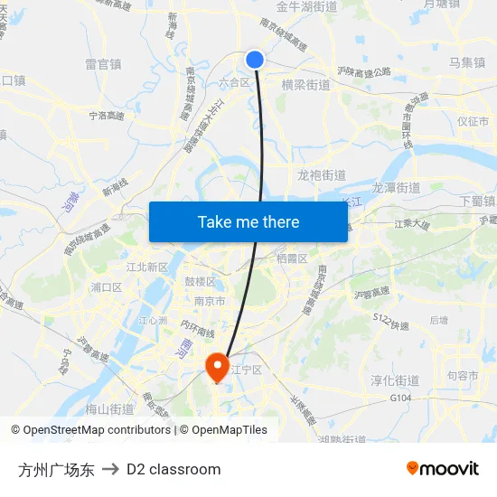 Fangzhou Square East to D2 classroom map