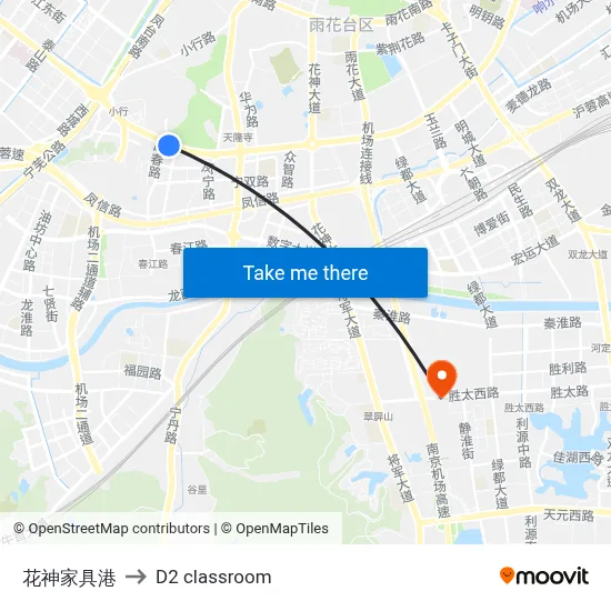 Huashen Furniture Port to D2 classroom map