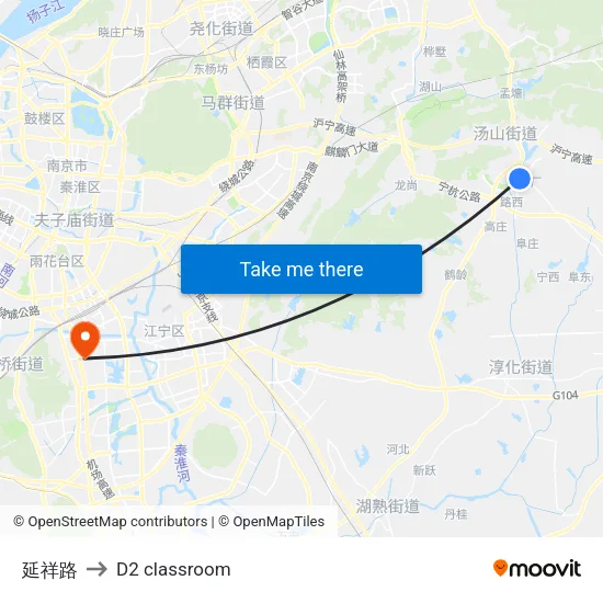 延祥路 to D2 classroom map