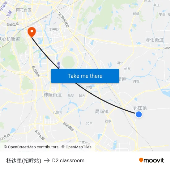 杨达里(招呼站) to D2 classroom map