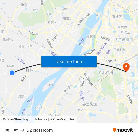 西二村 to D2 classroom map